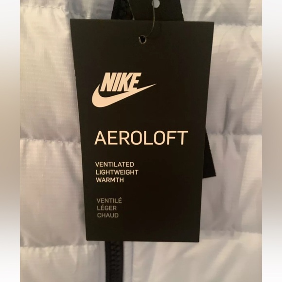 NIKE Down Puffer w/ WindbreakerJacket Women Large Blue 2PC. Set Water Resistant - Picture 11 of 16